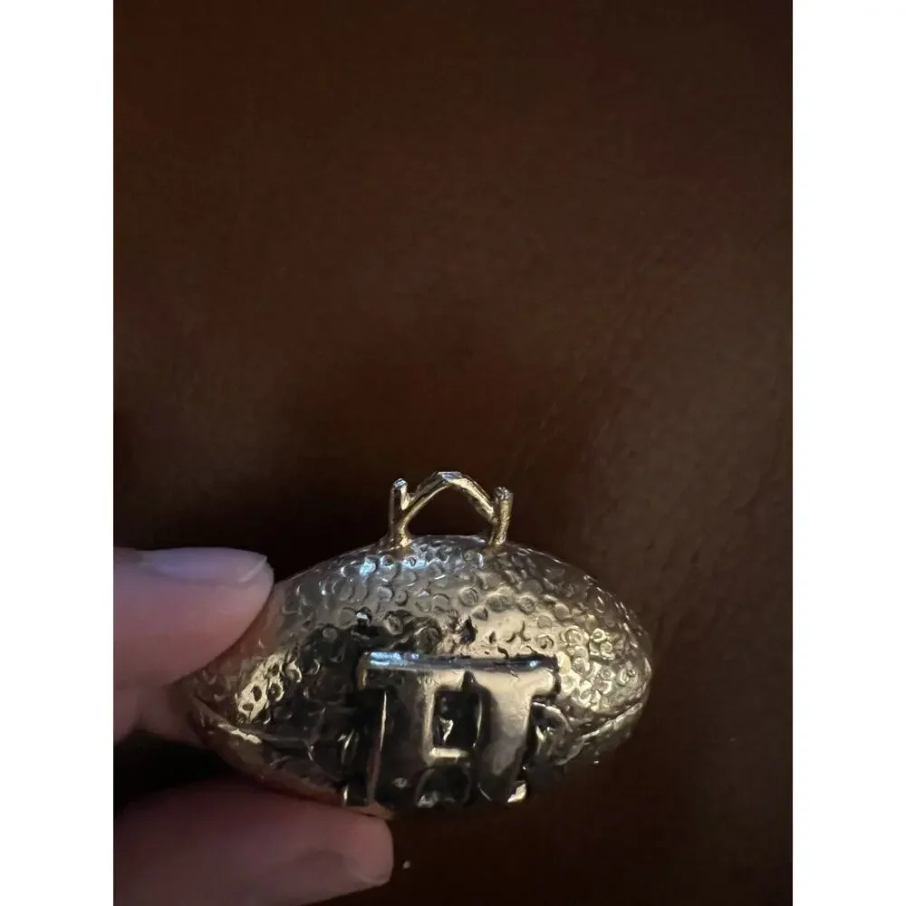 Football Charm Keychain Pendant H Harvard Texans Hawaii Houston Brass Metal